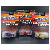 3 Hot Wheels Ultra Hots Camaros & Ford
