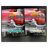 2 Johnny Lightning American Chrome Diecast Cars