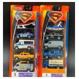 2 Matchbox MBX Metal Superman 5-Car Gift Packs