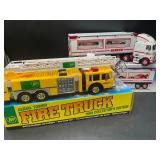 BP Aerial Tower Fire Truck & Servco Truck & Racers