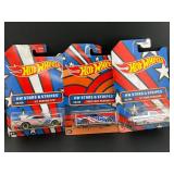 3 Hot Wheels Stars & Stripes Diecast Cars
