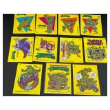 1989 TMNT Turtles Yellow Sticker Card Set 1-11
