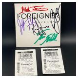 Autographed Foreigner CD Insert (NO CD) & Tickets