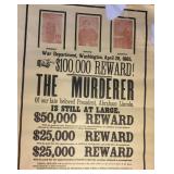 Rare Antique John Wilkes Booth Wanted Poster