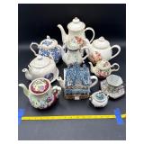 10 Assorted Decorative and Miniature Teapots