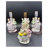 Porcelain figure lamps and vase