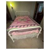 White metal bed frame