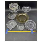 8-Piece Vintage Clear Glass Lot