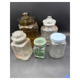 Lidded glass canisters