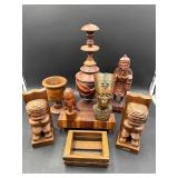 Assorted wooden carvings