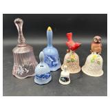 Decorative Vintage Art Glass & Porcelain Bells