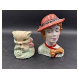Mid-Century Ceramic Figure Lot ï¿½ Character Heads