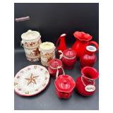 Red ceramic decor