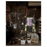 Contents on garage wall