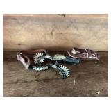 Vintage spurs with circle eye straps