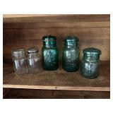 Five vintage jars