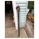 Cast-iron horse head hitching post