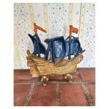 Vintage cast-iron boat doorstop