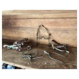 Vintage assorted spurs and pony bit