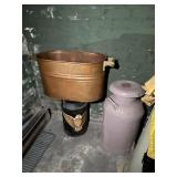 Milk cans and copper roaster