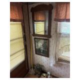 Vintage mirror, picture, dog planner, moose