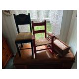 children's chairs and doll bed
