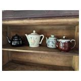 Four vintage tea pots