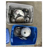 2 totes of pots and pans