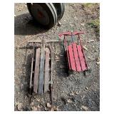 2 vintage sleds