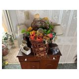 Basket, Lamps and contents