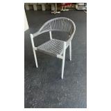 12 outdoor barrel style seating with gray webbing