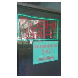 Sushi bar neon look sign approximately 35ï¿½ x 19ï¿½