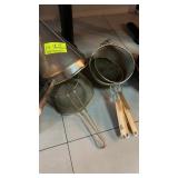 Lot of six assorted strainers