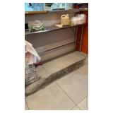 Stainless steel work table with rounded edges and
