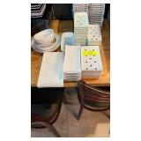 Lot of assorted rectangular and round plates