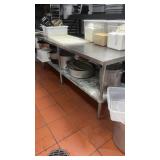 Stainless steel work table with galvanized under