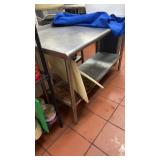 Stainless steel work table 24 x 60 Wood rounded