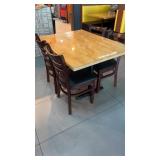 Six 34 x 48 solid wood top tables with double