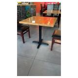 Two 30 x 30 solid wood top tables with bases
