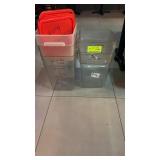 Five large ingredient bins assorted sizes some