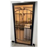 Security style screen door with metal screening