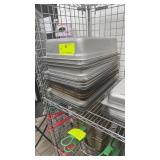 43 assorted pans on second shelf