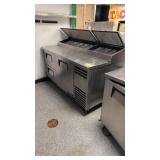 70 inch raised rail pizza prep table with two