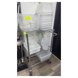 17 assorted plastic pans and pictures