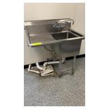 Prep sink with left drain board and faucet 36