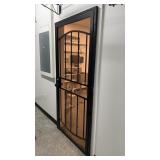 Security style screen door with metal frame and