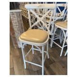 12 BARSTOOLS W/ PADDED SEAT CROSS BACK STYLE