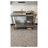 Stainless steel work table and prep sink