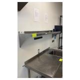 Stainless steel wall shelf 60 inches long by 12