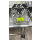 11 glass candy jars with lids